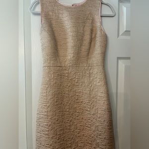 Kate Spade Gold Sheath Midi Dress Sleeveless